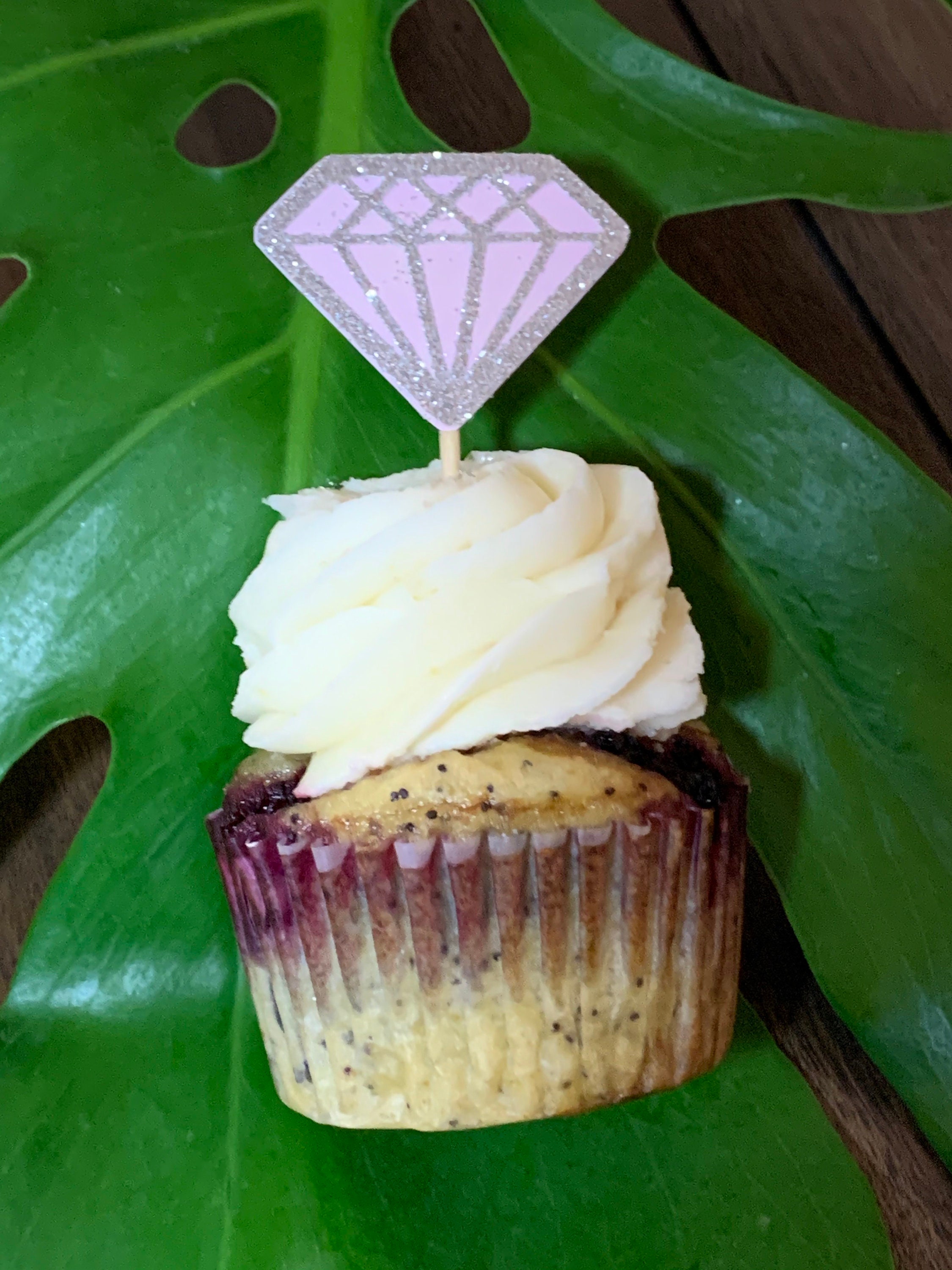 Sparkly Diamond Cupcake Toppers Etsy
