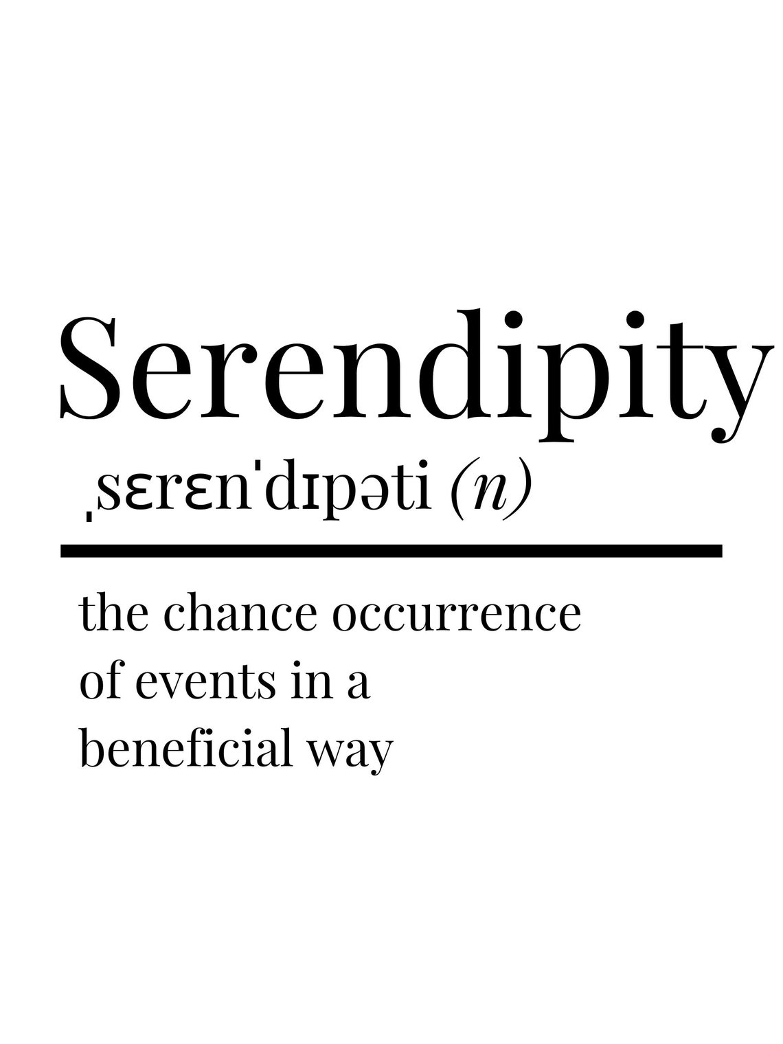 Serendipity Definition PDF Printable Home Decor Digital Wall | Etsy