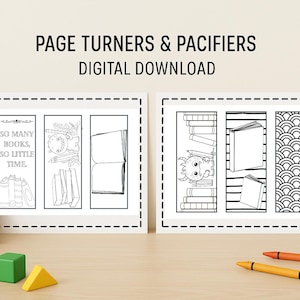 Color-Your-Own Bookmarks for Kids – Set of 6 Printable Black & White Designs | Reading Tracker | Coloring Activity | Digital Download