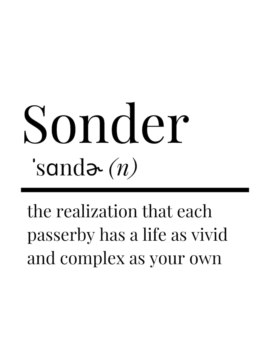 Sonder Definition PDF Printable Home Decor Digital Wall Art | Etsy
