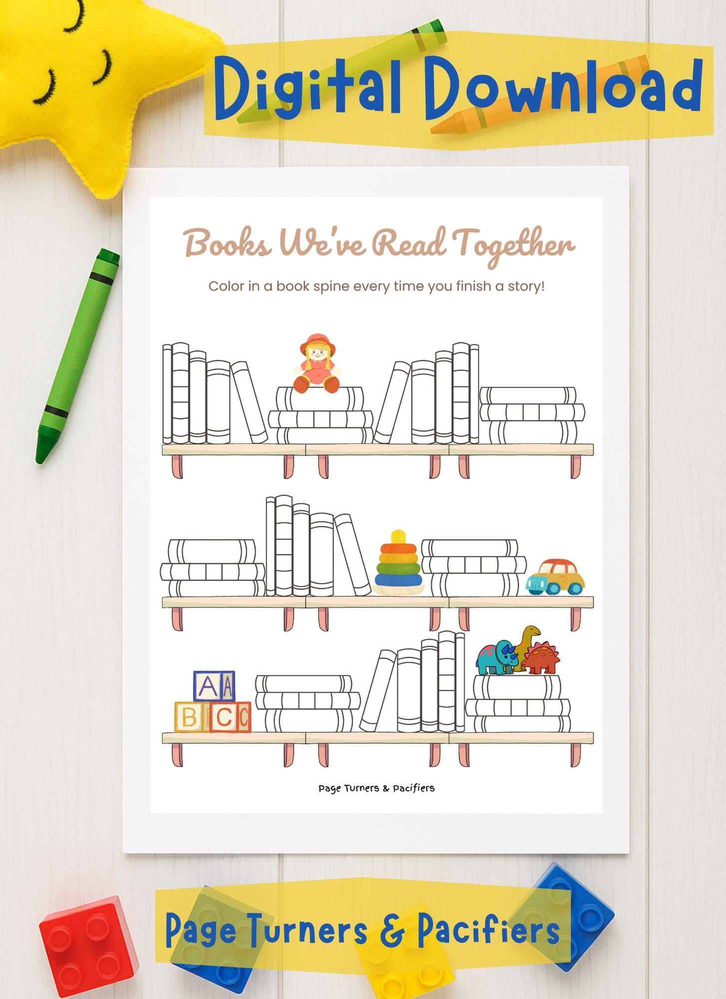 Color-in Book Tracker for Kids – Fun Reading Log Printable | Digital ...