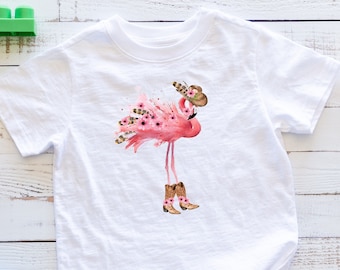 Cowgirl Flamingo Youth Unisex Tee Shirt