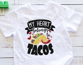 My Heart Belongs To Tacos Youth Unisex Tee Shirt
