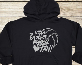 Little Brother Biggest Fan Volleyball Youth Hoodie