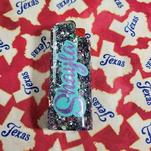 Mermaid Glitter Lighter Case, Teal Glitter Lighter Cover, Purple Lighter Case, Silver Lighter Cover, Monogram Lighter Case