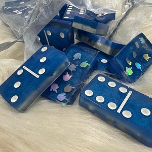 Blue Dominoes Set, Middle Finger Dominoes, Funny Dominos, Dominoes Gift Set, Double Six Dominos, Double Sixes Dominoes, Game Room Dominoes