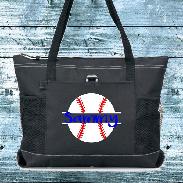 Honkbal Rits Tote Bag, Gepersonaliseerde Tote Bag, Baseball Mom Bag