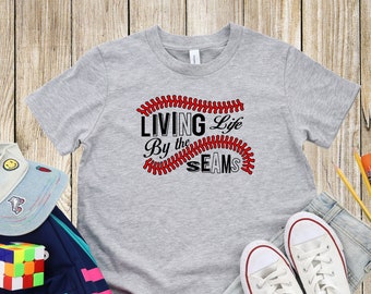 Living Life By The Seams Softball Youth Unisex Tee Shirt