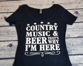 Ready To Ship Size M Country Music and Cold Beer shirt