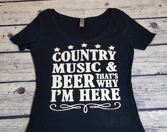 Ready To Ship Size M Country Music and Cold Beer shirt