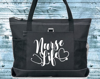 Nurse Life Zippered Tote Bag