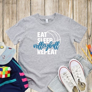Eat Sleep Volleyball Repeat Youth Tee Shirt, Volleyball Shirt, Volleyball Tee, Youth Volleyball Shirt