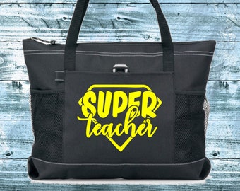 Super Teacher Zipper Tote Bag