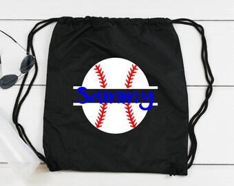 Monogram Baseball Drawstring Bag