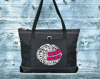 Volleyball Zipper Tote Bag