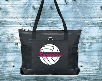 Volleyball Zipper Tote Bag