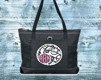 Volleyball Zipper Tote Bag