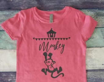 Ready to Ship Girls Circus Monkey Tee Size M