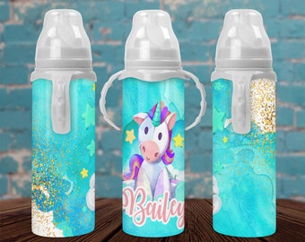 Unicorn Monogram Baby Bottle