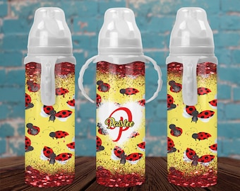 Ladybug Monogram Baby Bottle