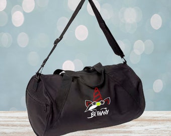 Softball Unicorn Monogram Barrel Duffel Bag