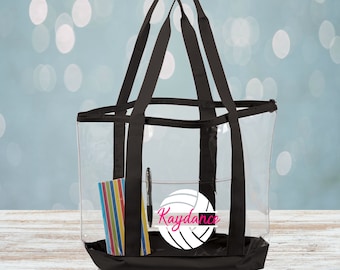 Clear Volleyball Monogram Tote