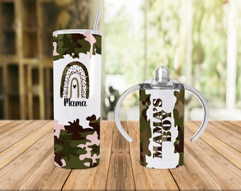 Camo Mama And Mama's Boys Tumbler Set