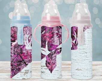 Pink Camouflage Baby Bottle