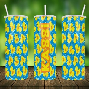 Rubber Ducky Monogram Stainless Steel Skinny Tumbler, Rubber Ducky Tumbler, Rubber Duck Monogram Travel Mug, Girls Tumbler, Duck Tumbler