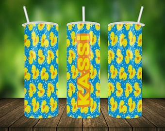 Rubber Ducky Monogram Stainless Steel Skinny Tumbler