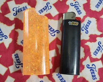 Orange Glitter Lighter Case
