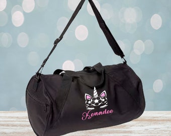 Soccer Unicorn Monogram Barrel Duffel Bag