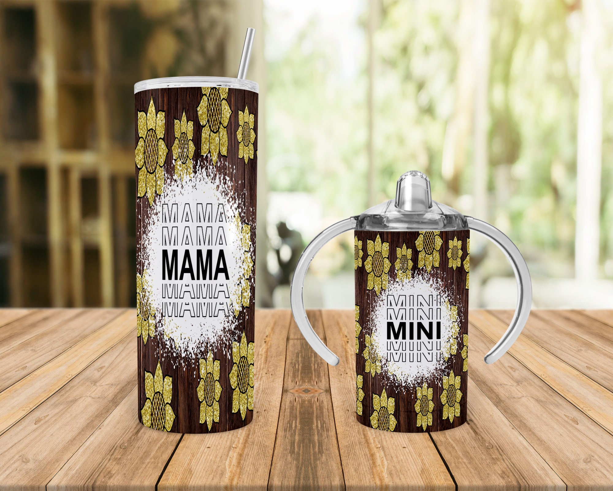 Mama and Mini Tumbler Set - Insulated Stainless Steel Spill Proof with Straw  Dishwasher Safe. Tumbler. Toddler