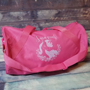 Einhorn Monogramm Fass Seesack, Einhorn Tasche, Personalisierter Seesack, Monogramm Seesack, Einhorn Übernachttasche, Monogramm Dance Bag