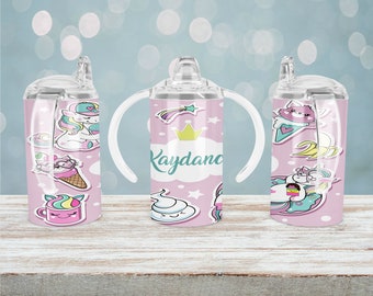 Unicorn Monogram Sippy Cup