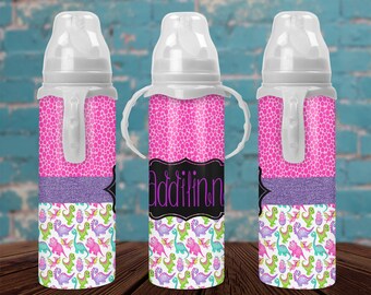 Dinosaur Monogram Baby Bottle