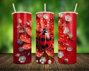 Ladybug Stainless Steel Skinny Tumbler