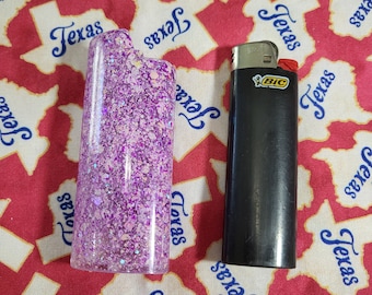 Purple Glitter Lighter Case
