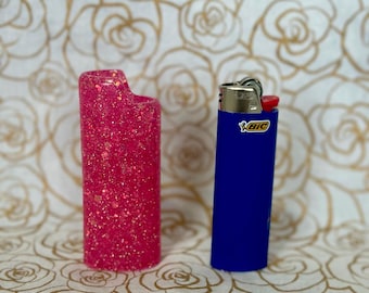 Pink Glitter Lighter Case