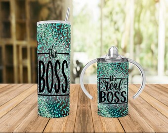 Glitter Cheetah Mama And Me Tumbler Set