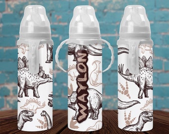 Dinosaur Monogram Baby Bottle