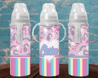 Unicorn Monogram Baby Bottle