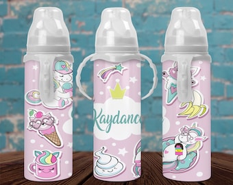 Unicorn Monogram Baby Bottle