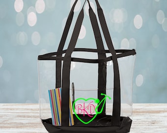 Clear Stethoscope Monogram Tote