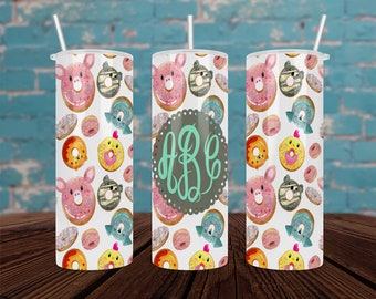 Donut Animal Monogram Tumbler