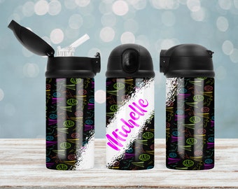 Volleyball Monogram Water Bottle With Straw