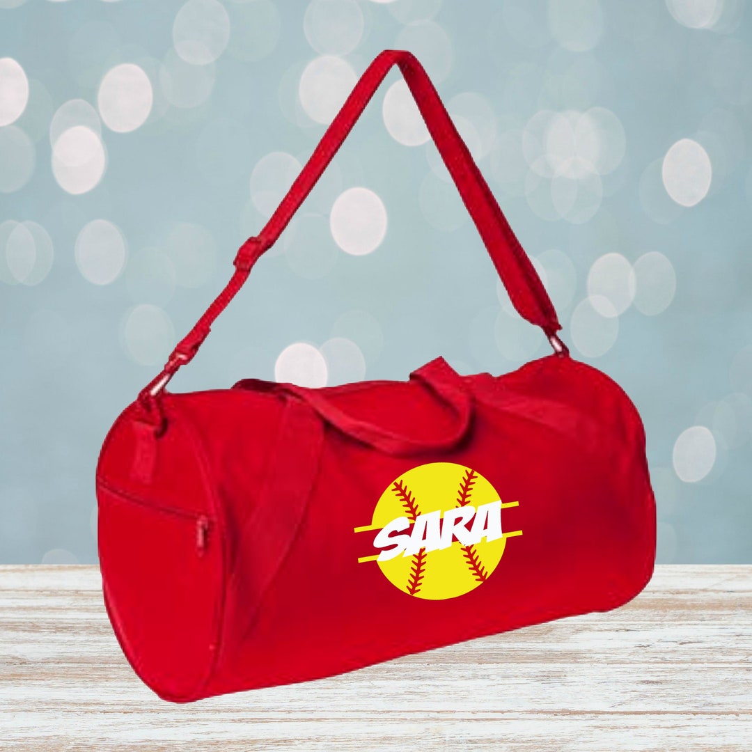 Softball Monogram Barrel Duffel Bag Softball Bag Etsy
