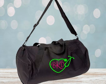 Nurse/Doctor Monogram Barrel Duffel Bag