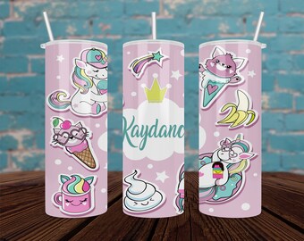 Unicorn Monogram Stainless Steel Skinny Tumbler