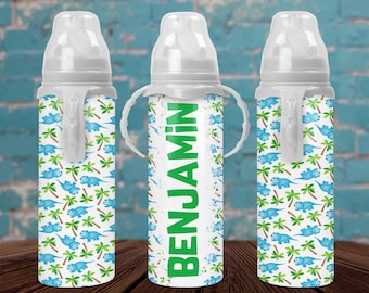 Dinosaur Monogram Baby Bottle